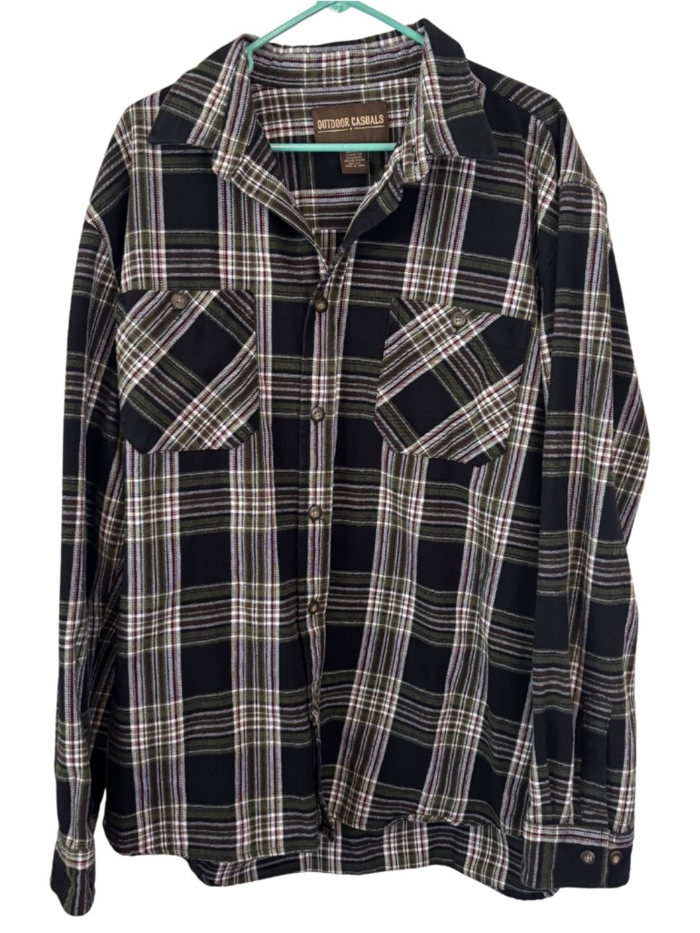 Outdoor Casuals Men's Multicolor Plaid Button Down Long Sleeve Shirt